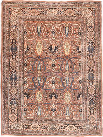 Antique Tabriz Haji Jalili Rug 4 6 x 5 10 