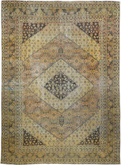 Antique Tabriz Rug 6 9 x 10 2 
