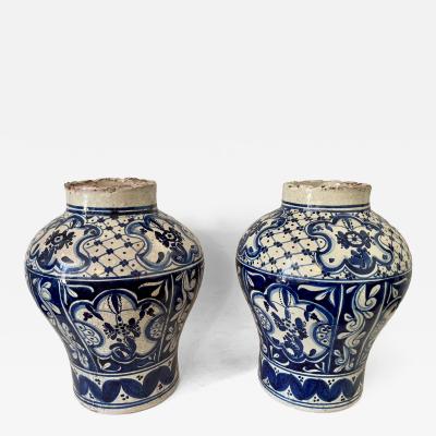 Antique Talavera Pottery Jars From Puebla Mexico