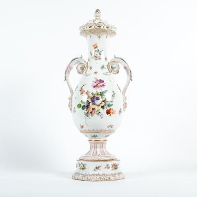 Antique Tall Porcelain Vase Decorative Piece