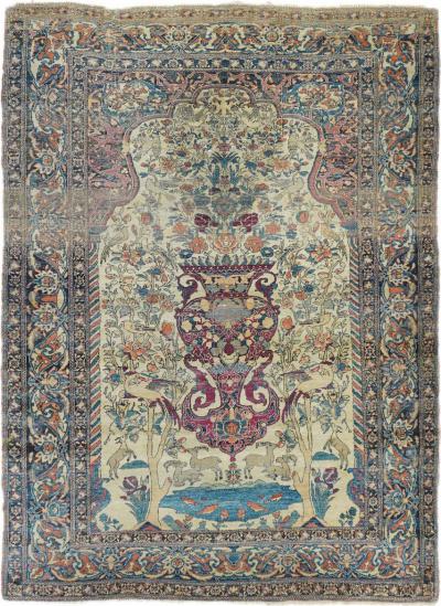 Antique Tehran Rug 4 4 x 6 4 