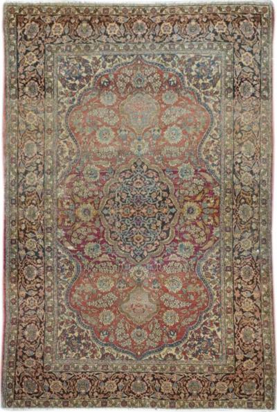 Antique Tehran Rug 4 6 x 6 10 