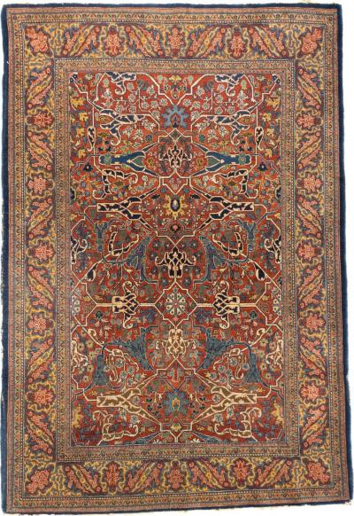 Antique Tehran Rug 4 7 x 6 10 