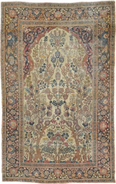 Antique Tehran Rug 4 7 x 7 3 