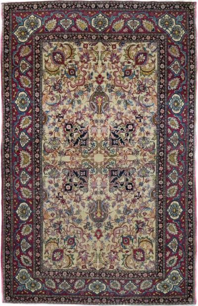 Antique Tehran Rug 4 7 x 7 3 