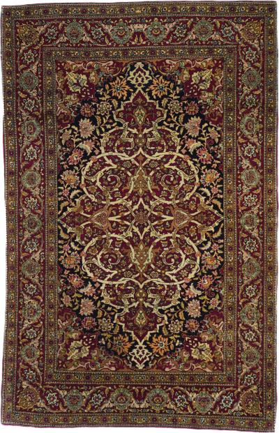 Antique Tehran Rug 4 8 x 7 4 