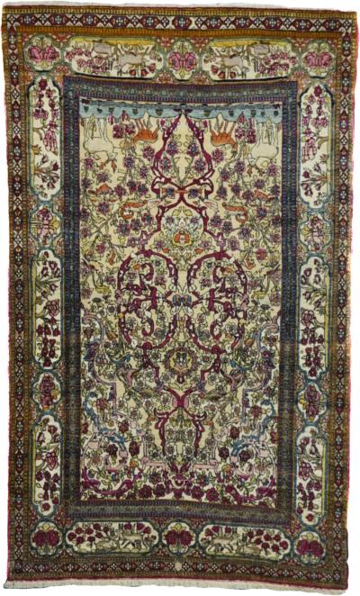 Antique Tehran Rug 44 x 74