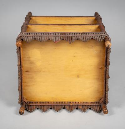 Antique Three Tier Bamboo and Rattan tag re