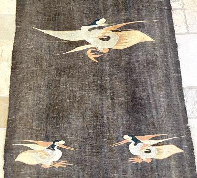 Antique Tibetan Curtain Panel Wall Hanging Tapestry