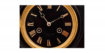 Antique Tiffany Co Bronze Mounted Slate Mantel Clock