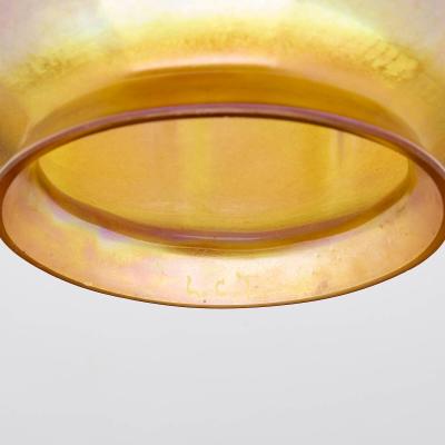 Antique Tiffany Studios Jeweled Favrile Glass Candle Lamp Patinated Bronze Base