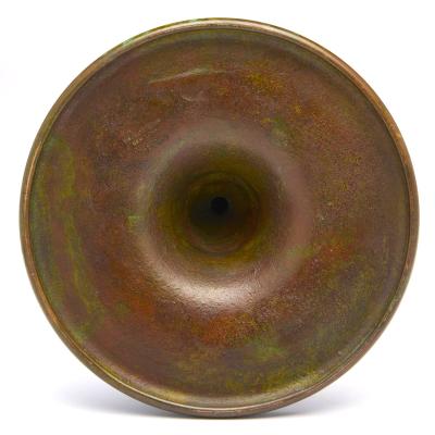 Antique Tiffany Studios Jeweled Favrile Glass Candle Lamp Patinated Bronze Base