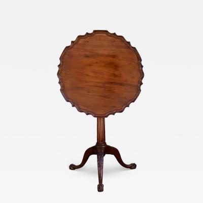 Antique Tilt Top Pie Mahogany Crust Birdcage Side Table