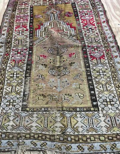 Antique Turkish Anatolian Tree of life and prayer Rug As Is