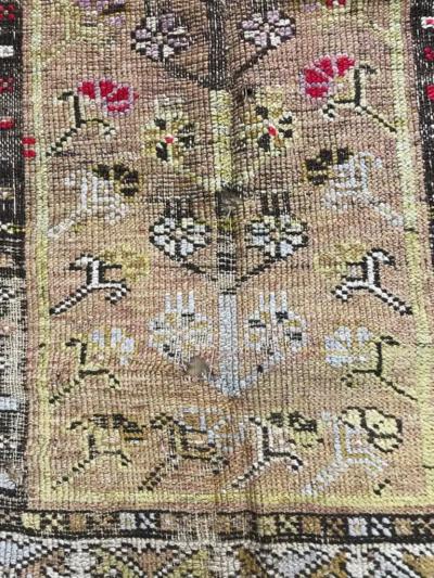 Antique Turkish Anatolian Tree of life and prayer Rug As Is