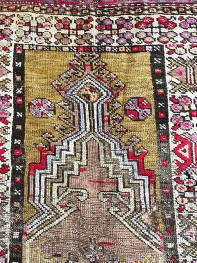 Antique Turkish Anatolian Tree of life and prayer Rug As Is