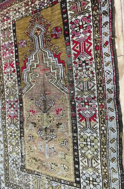 Antique Turkish Anatolian Tree of life and prayer Rug As Is