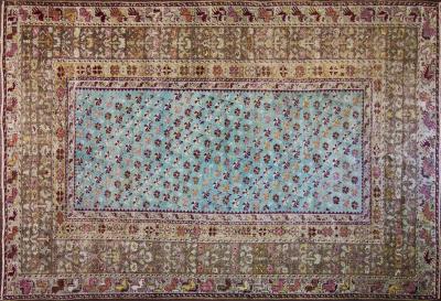 Antique Turkish Ghiordesh Oushak Carpet 81 x 11 Unusual