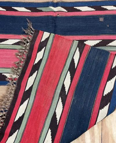 Antique Turkish Kilim Flat weave c 1900s AS IS