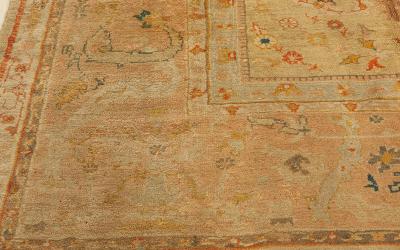 Antique Turkish Oushak Beige Botanic Rug