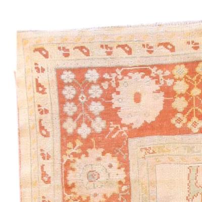 Antique Turkish Oushak Beige Handwoven Wool Carpet