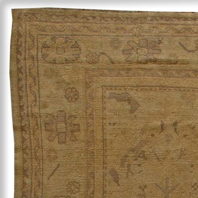 Antique Turkish Oushak Brown Handmade Wool Rug