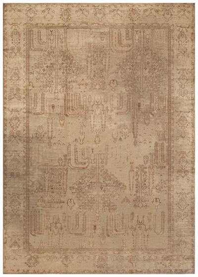 Antique Turkish Oushak Hand Knotted Wool Rug