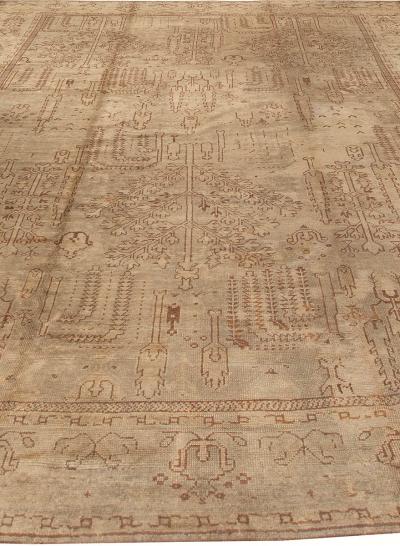 Antique Turkish Oushak Hand Knotted Wool Rug