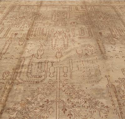 Antique Turkish Oushak Hand Knotted Wool Rug