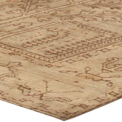Antique Turkish Oushak Hand Knotted Wool Rug