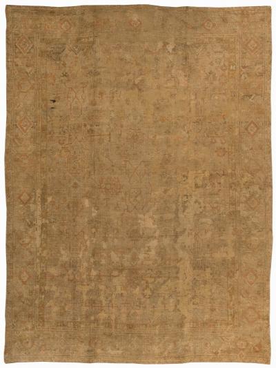 Antique Turkish Oushak Handmade Wool Rug