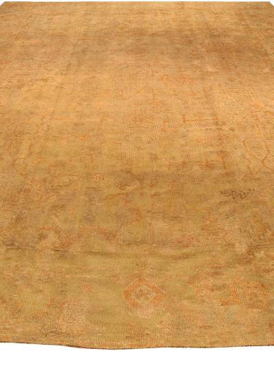 Antique Turkish Oushak Handmade Wool Rug