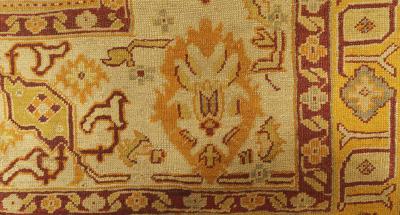 Antique Turkish Oushak Handwoven Wool Rug Size Adjusted 