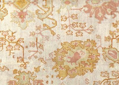 Antique Turkish Oushak Rug 104 x 119 