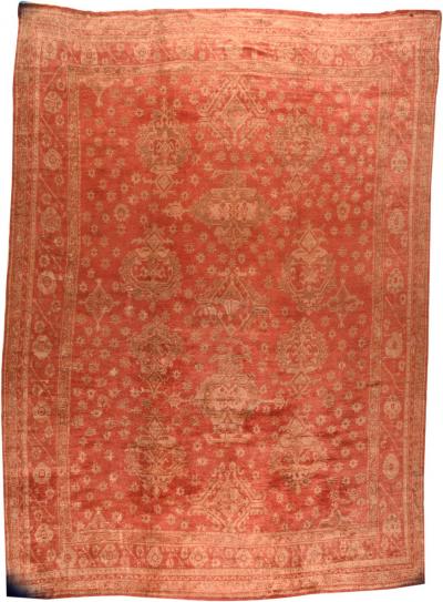 Antique Turkish Oushak Rug 14 2 x 20 6 