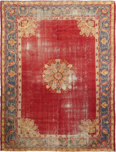Antique Turkish Oushak Shabby Chic Rug 10 0 x 12 8 