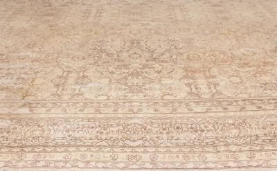 Antique Turkish Sivas Botanic Brown Handwoven Wool Carpet