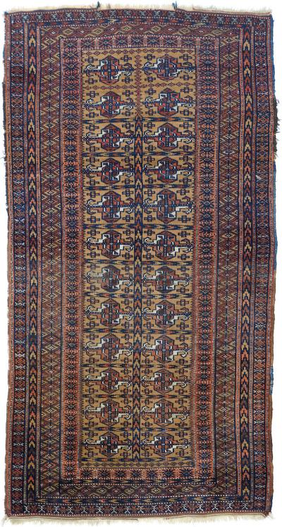 Antique Turkmen Rug 30 x 59