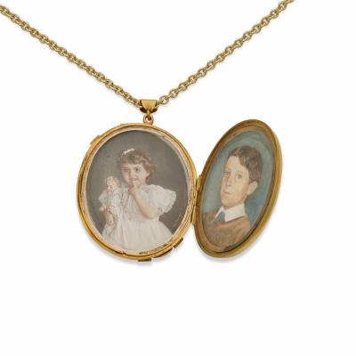 Antique Turquoise and Seed Pearl Pendant Locket