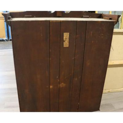 Antique Two Parts English Mahogany Three Wood Panel Shelves Bookcase