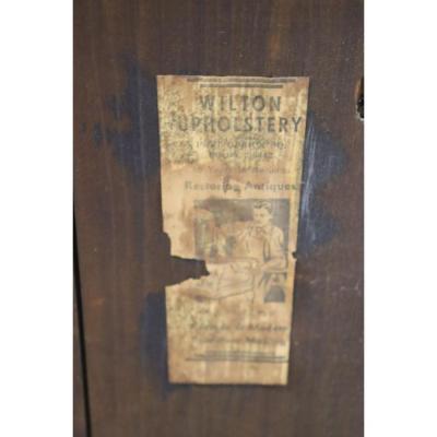 Antique Two Parts English Mahogany Three Wood Panel Shelves Bookcase