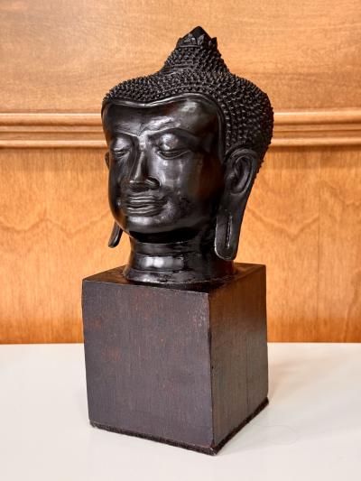 Antique U Thong Bronze Buddha Head Thailand
