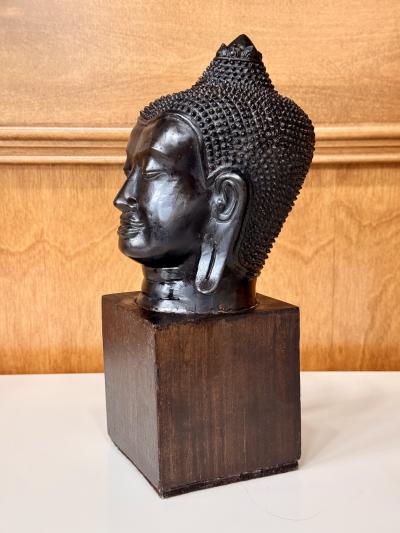 Antique U Thong Bronze Buddha Head Thailand
