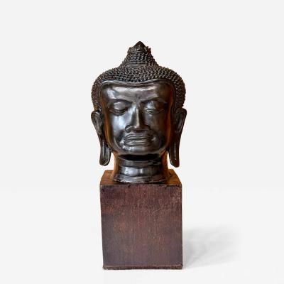 Antique U Thong Bronze Buddha Head Thailand