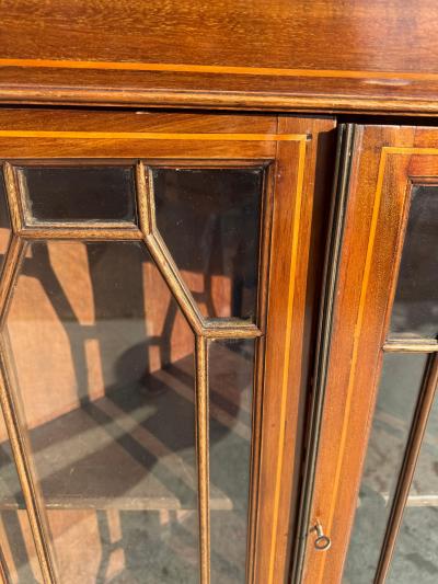 Antique Victorian Mahogany Corner Curio Cabinet
