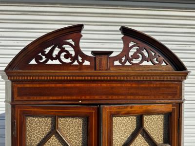 Antique Victorian Mahogany Corner Curio Cabinet