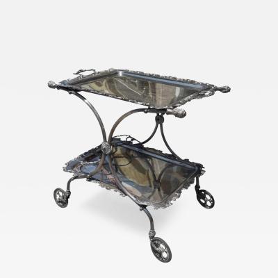 Antique Victorian Silver Plated Desert or Bar Cart