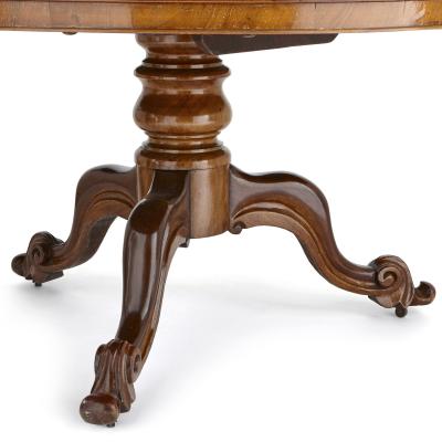 Antique Victorian walnut and marquetry circular table
