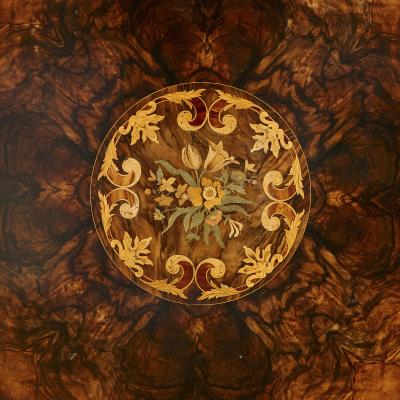 Antique Victorian walnut and marquetry circular table