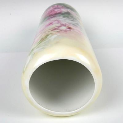 Antique Vienna Austria Hand Painted Porcelain Floral Vase By Leonard Co